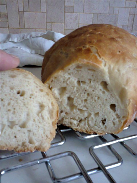 לחם בלי לישה תוך 13 שעות (בתנור)