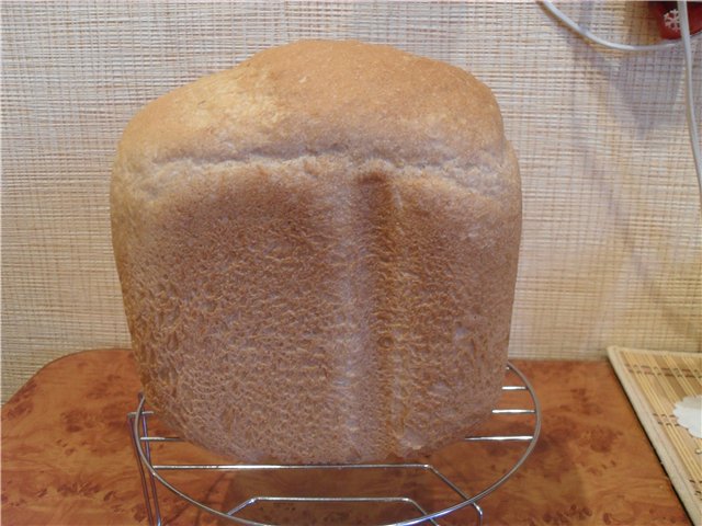 Teljes kiőrlésű kenyér szénsavas vízzel (szivacsos módszer)