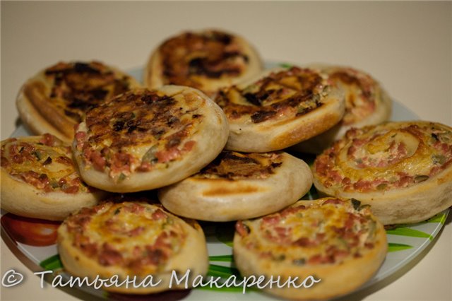 Mini pizzas Caracoles (Hack - Pizza - Schnecken)