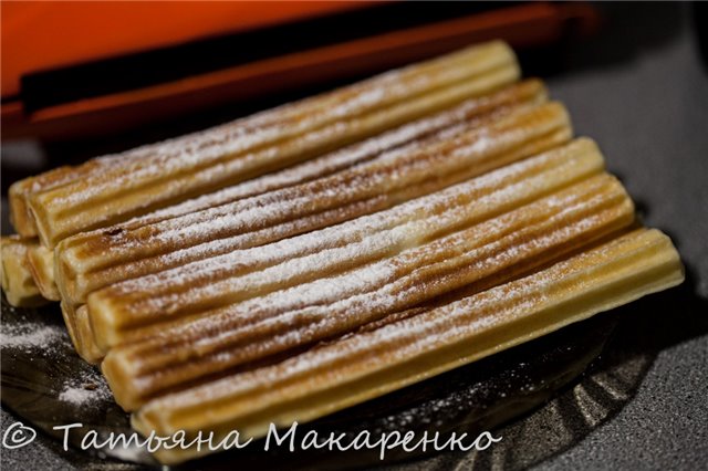 Eclairs Churros with curd filling (in Churrosmaker Princess 132401)