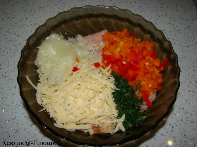 Kipkoteletten met paprika en Parmezaanse kaas (merk 6050 snelkookpan)