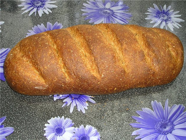 לחם מחיטה מלאה עם סובין
