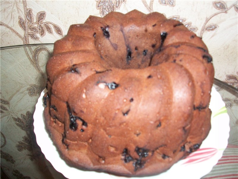 Chocolate muffin with blueberries