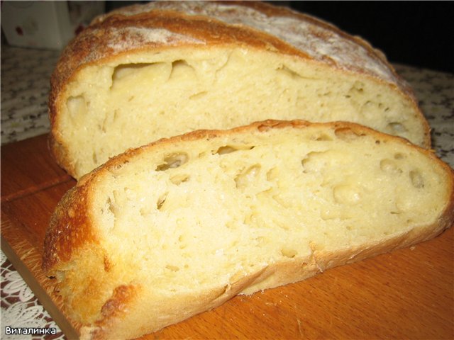 Artisanal bread without kneading