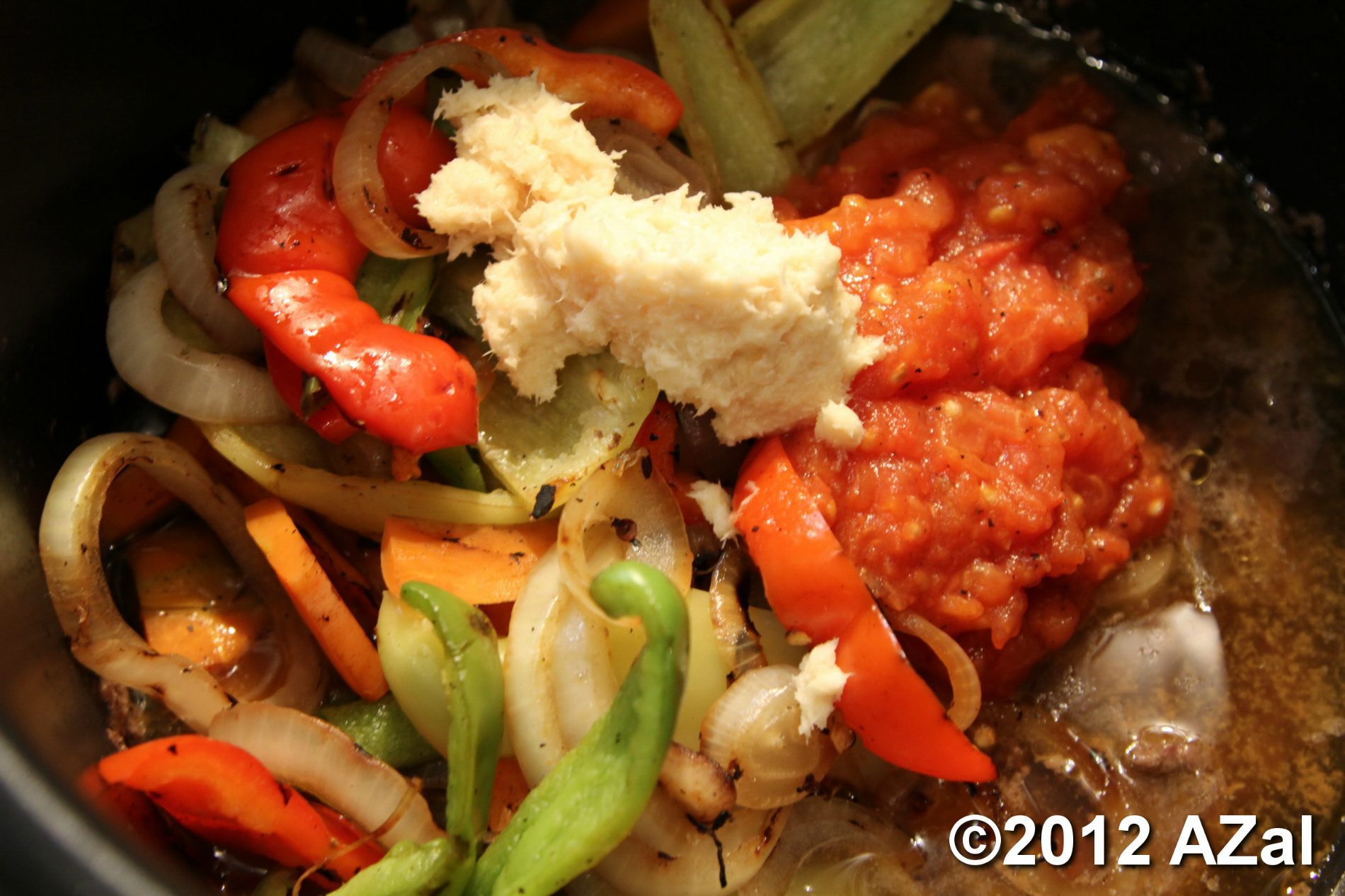 Stewed spicy horse meat with vegetables (Moulinex Minute Cook CE4000)