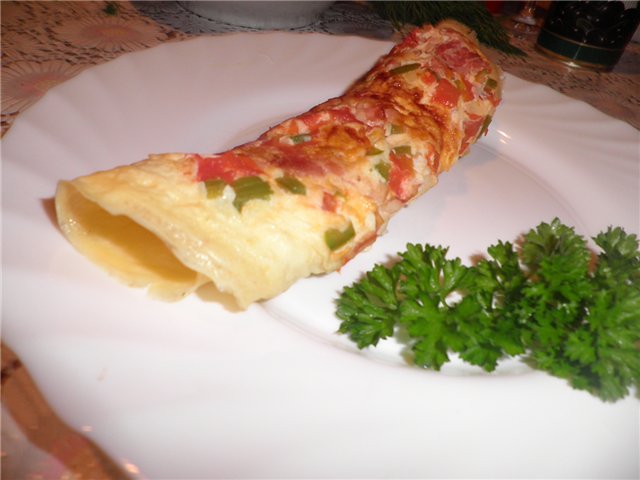 Omelet with bacon