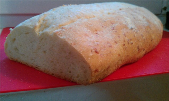 Italian dough bread in the oven