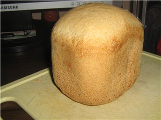 French bread with bran on mineral water (bread maker)