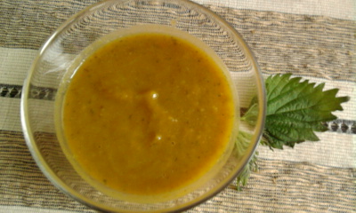 Pumpkin soup with sorrel
