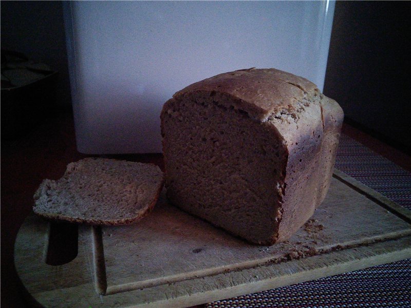 Sourdough bread made of 1 grade flour (in a bread maker)