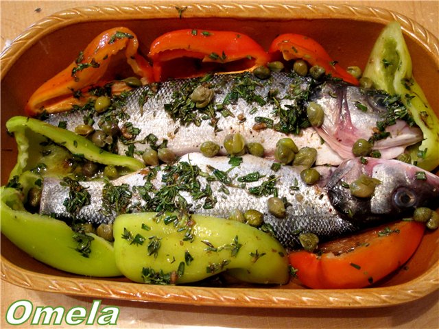 Seabass with vegetables