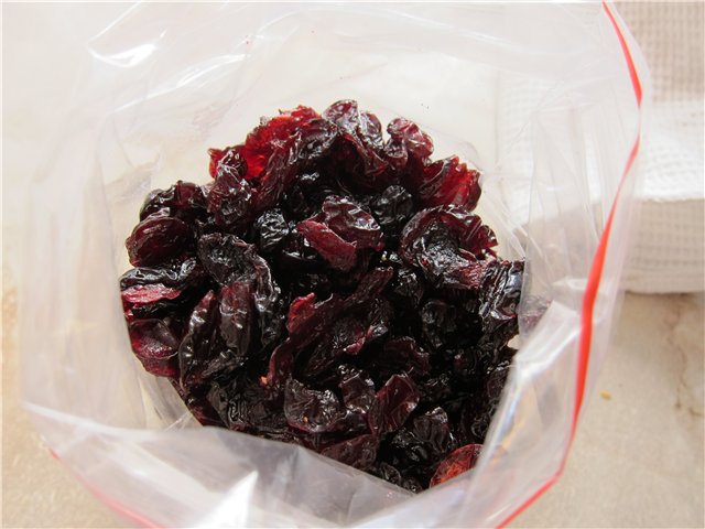 Cured and dried homemade cherries