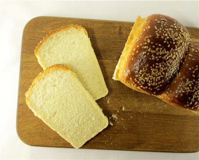 Pan de trigo sobre claras de huevo (panificadora)