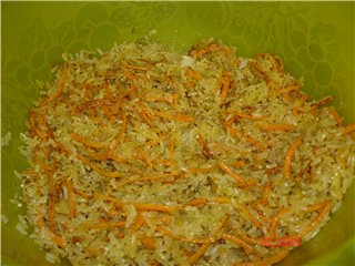 Pittige rijst en gehaktballen met kaas - een duetgerecht (multikoker-snelkookpan Polaris 0305)
