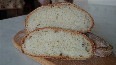 Italian dough bread in the oven