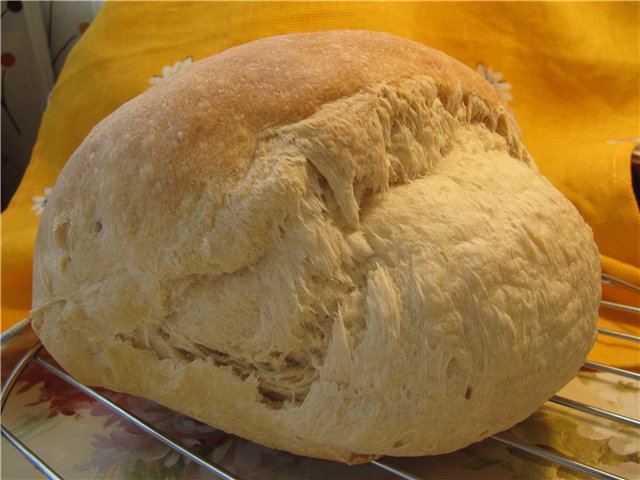 לחם חיטה תוסס ארוך (תנור)