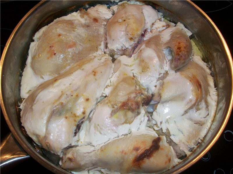 Chicken baked in kefir