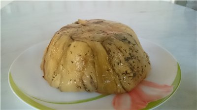 Terrina de berenjena, pimiento y mozzarella