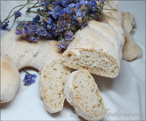 French baguette on old dough / Baguette de pate fermentee (oven)