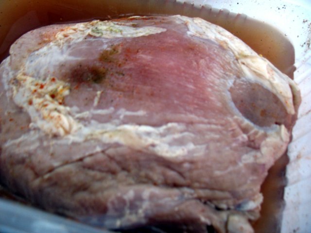 Home-made boiled-smoked ham (Brand 6050 pressure cooker and 6060 smokehouse).