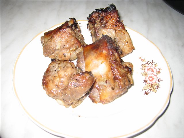 Pork ribs in lemon-ginger glaze