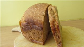 Rye bread with a beautiful roof (bread maker)