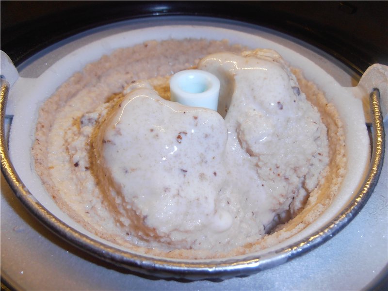 Fagylalt aszalt szilva forró csokoládéval a Brand 3811 fagylaltkészítőben