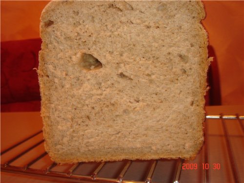 Pane alla contadina con spugna in una macchina per il pane