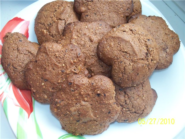 Chocolate-nut custard cookies