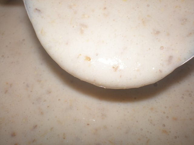 Creamy pearl barley and milk soup