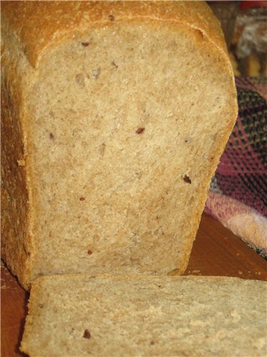 Whole grain bread with semola and flaxseed