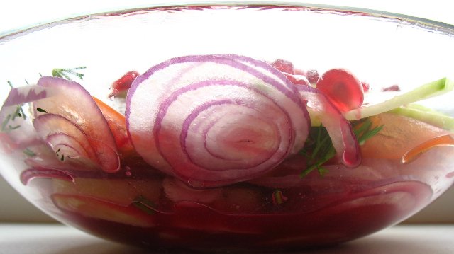 Salade met granaatappelsap