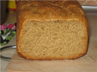 Rye bread on kvass in a bread maker