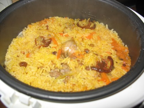 Pilaf with chicken ventricles in a Panasonic multicooker
