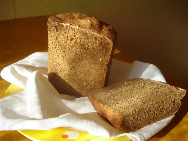 Black rye bread in a bread maker