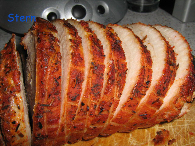 Marinated pork in a roasting sleeve
