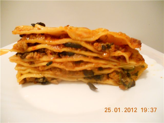 Mushroom lasagna