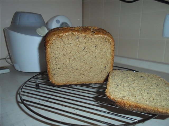 Rye-wheat custard bread in a bread maker