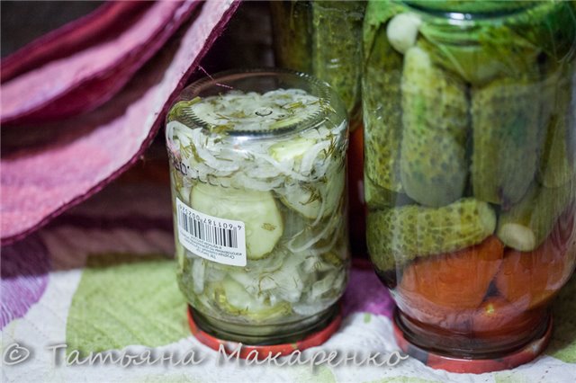 Salad cucumbers, snack bars, nezhinsky