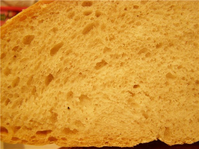 לחם חיטה על בצק בשל (מחמצת עצמית)