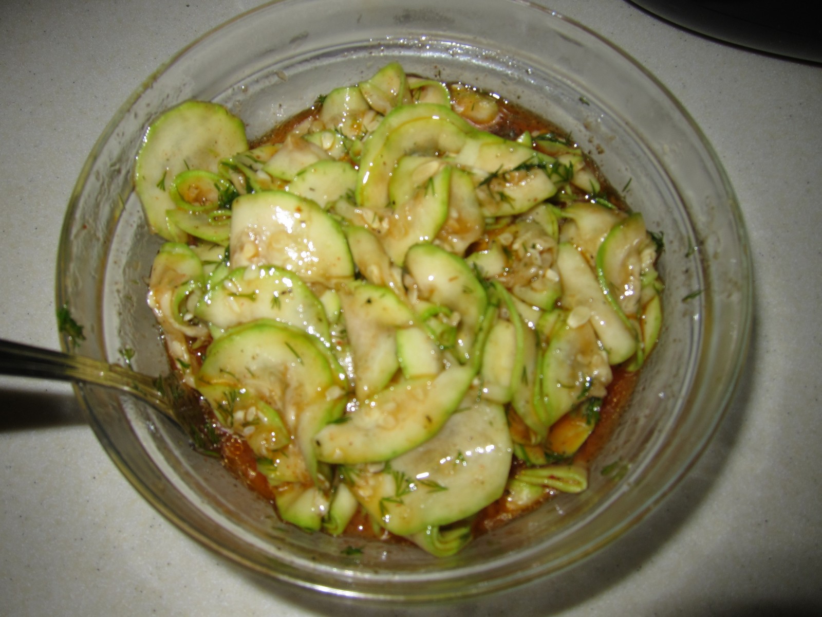 Instant pickled zucchini