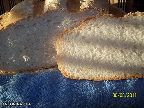 Long-lasting white table bread (oven)