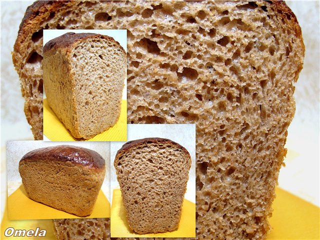 Wheat-buckwheat bread with rye sourdough