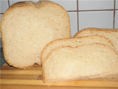 Wheat bread in a cold sponge way (bread maker)