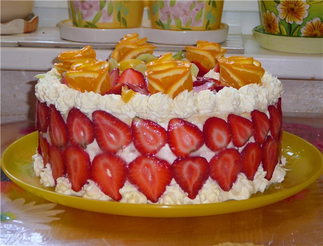 Cake Curd and strawberry tale