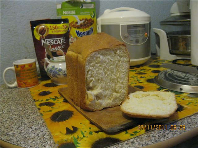 Panasonic SD-257. לחם חלב לבן