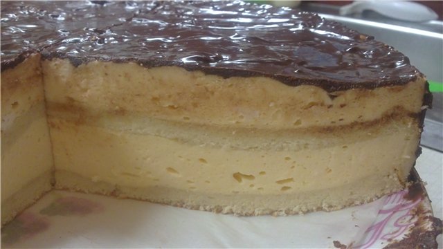 Leche de Cake Bird en gelatina (de la revista Rabotnitsa)