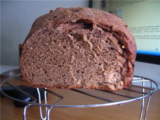 Selyansky bread with sourdough in a bread maker