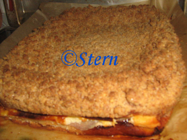 Pastel de manzana y requesón con streusel