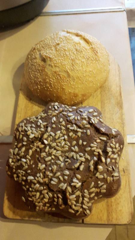 Rye-wheat bread without kneading